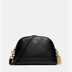 COACH Black Leather Dome Crossbody NWT $298 F76673